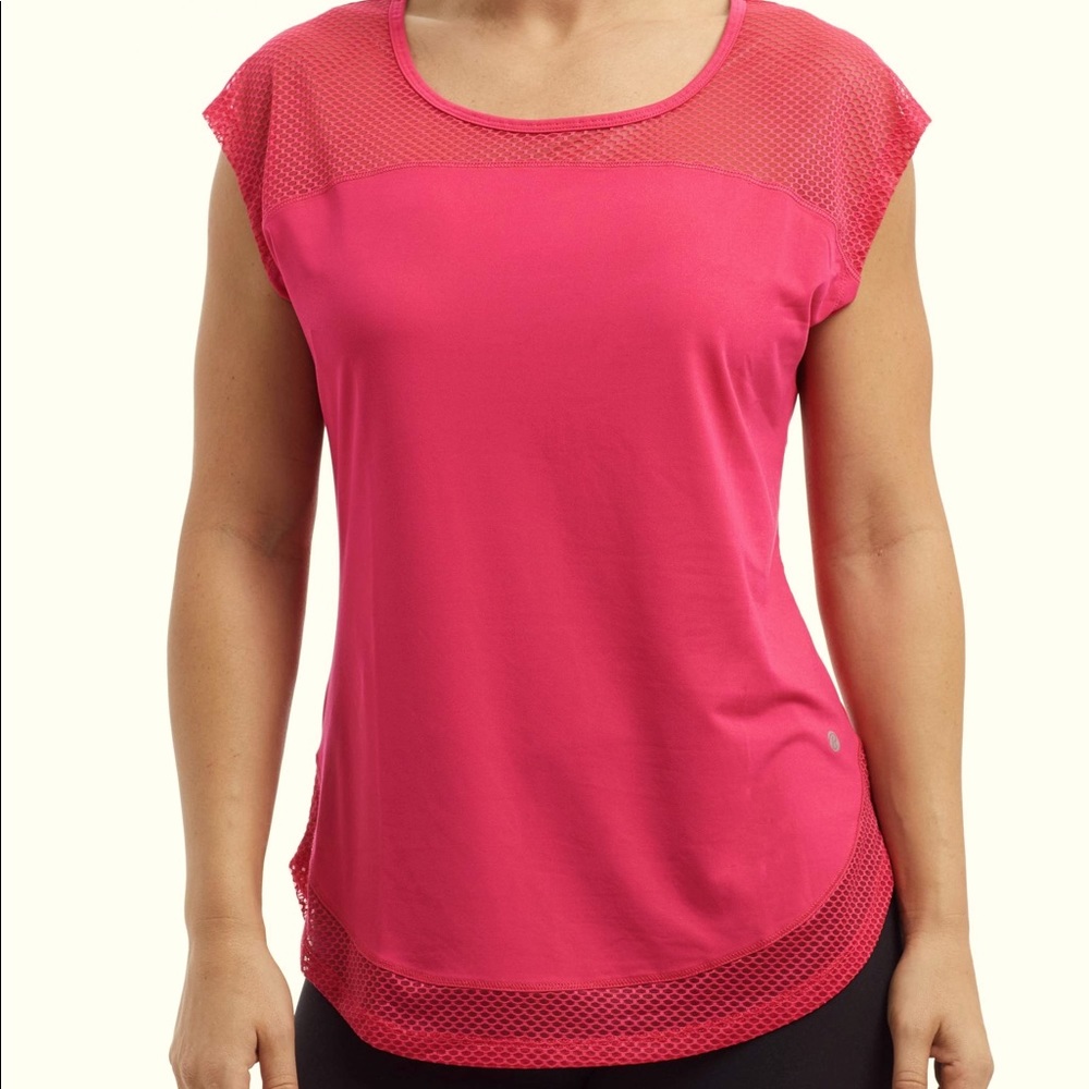 🦋 NEW Bally Total Fitness Pink Vented Shirt Tank XL